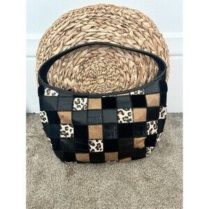 Y2K XOXO Animal Print Patchwork Faux Leather Shoulder Bag Festival Hiphop Urban